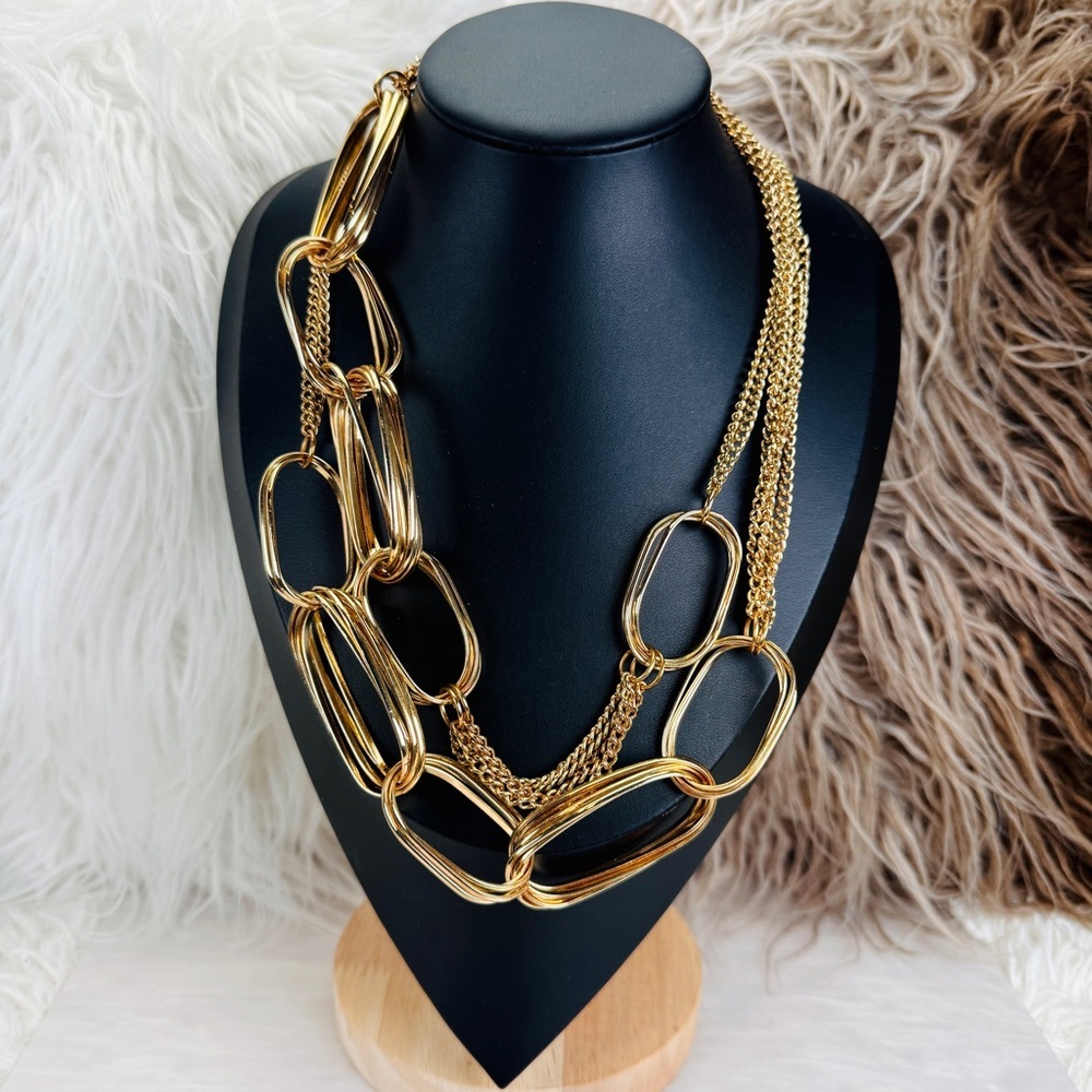 Long chunky chain, goldtone, costume layering necklace